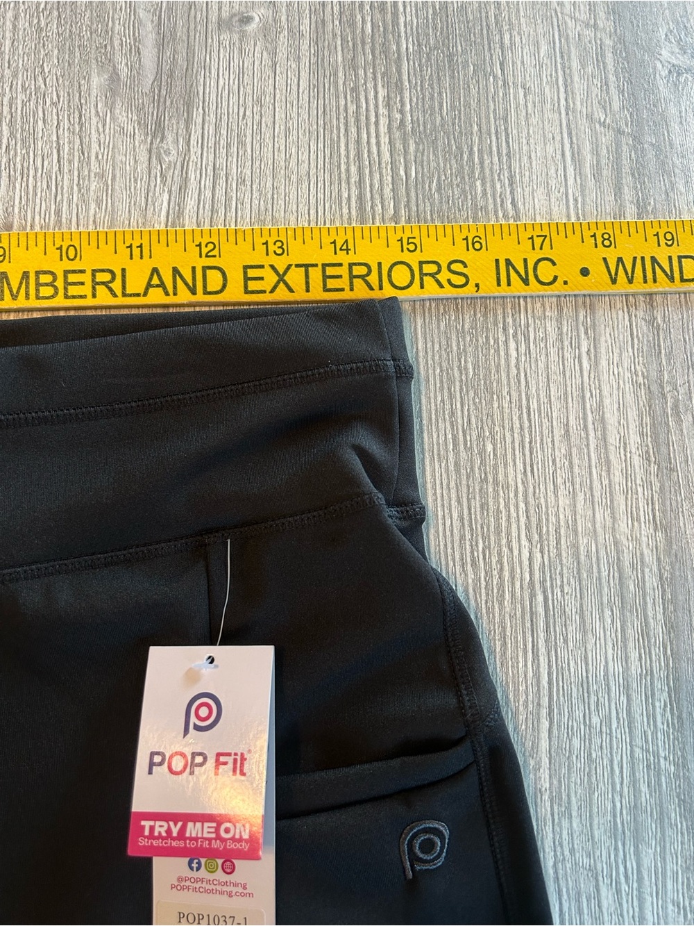 Pop Fit Women High Waisted Cropped Leggings Black XL Pockets Athleisure Gym New. - Picture 10 of 14